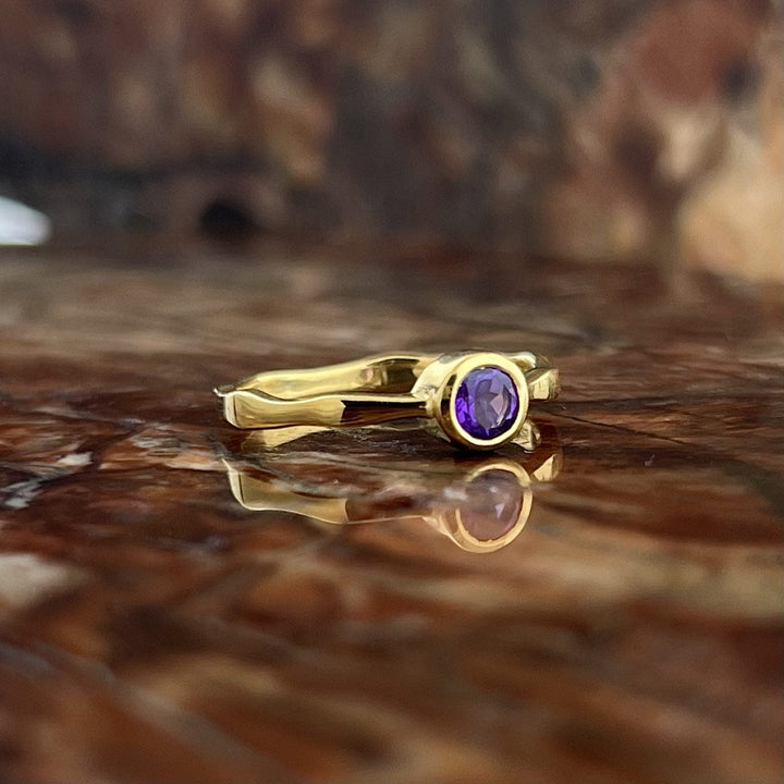 Amethyst 18K Vermeil Gold Stackable Wavy Ring