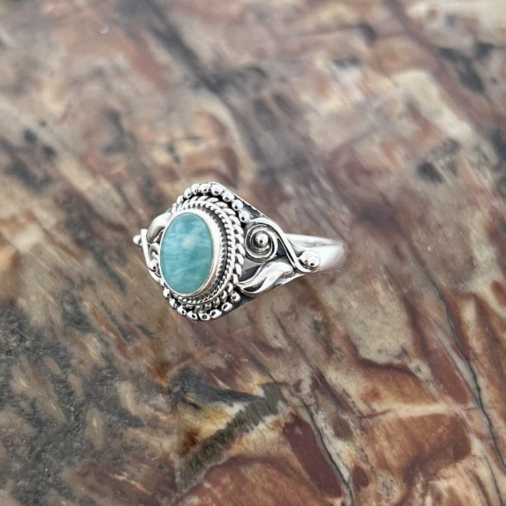 Amazonite Sterling Silver Dahlia Ring