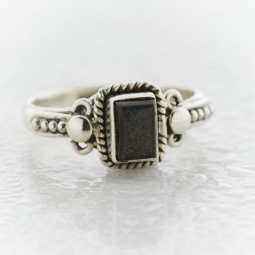 Black Obsidian Sterling Silver Orion Ring