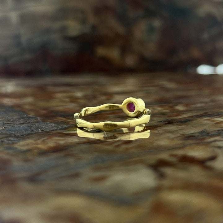 Ruby 18K Vermeil Gold Stackable Wavy Ring