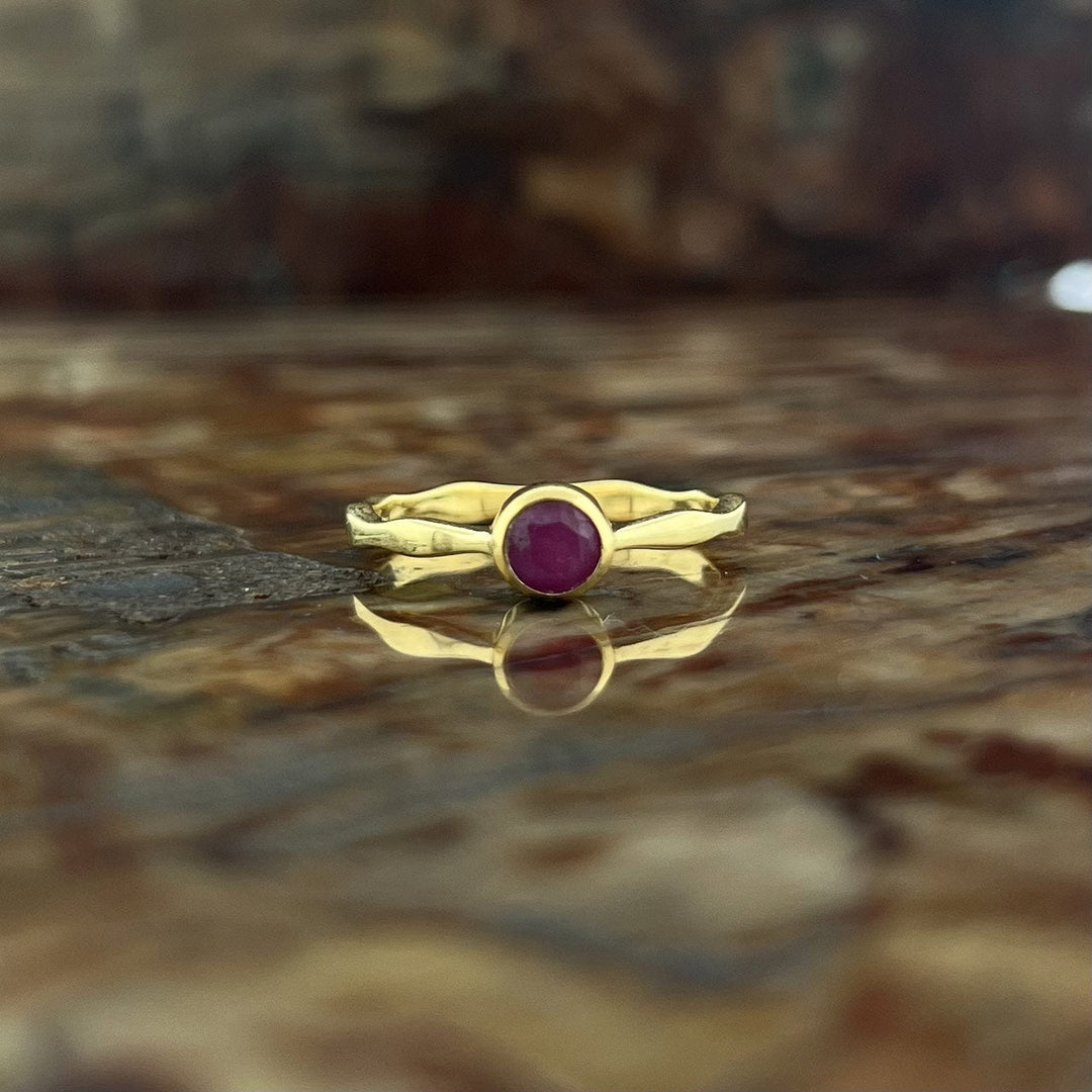 Ruby 18K Vermeil Gold Stackable Wavy Ring