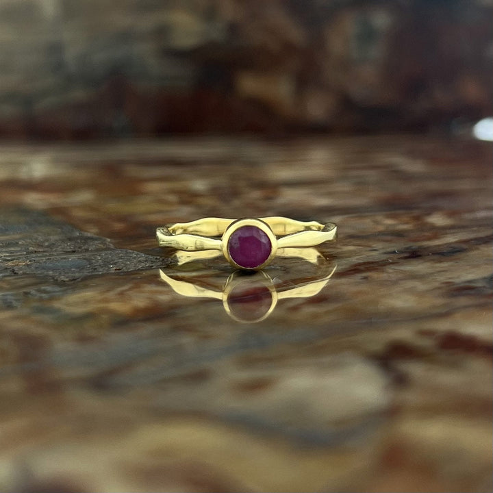 Ruby 18K Vermeil Gold Stackable Wavy Ring