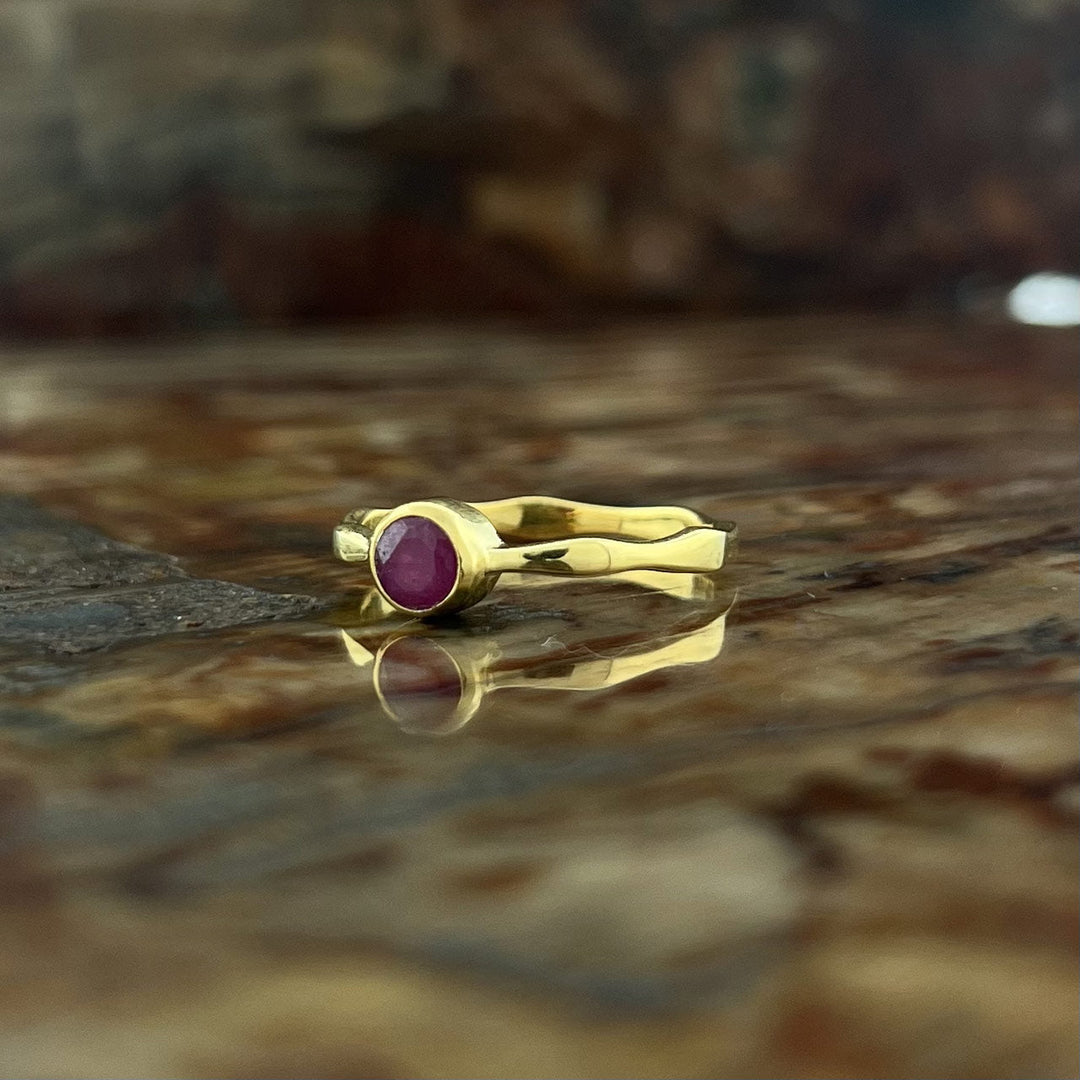 Ruby 18K Vermeil Gold Stackable Wavy Ring