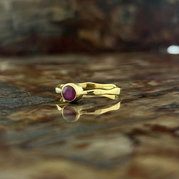 Ruby 18K Vermeil Gold Stackable Wavy Ring