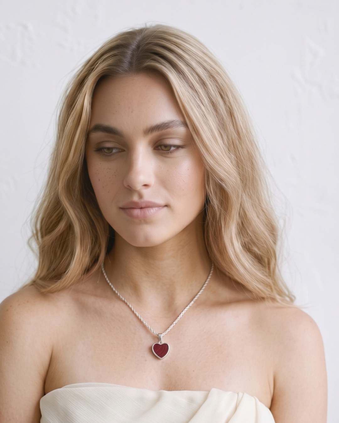 Blood Red Glider Fine Silver Heart Pendant