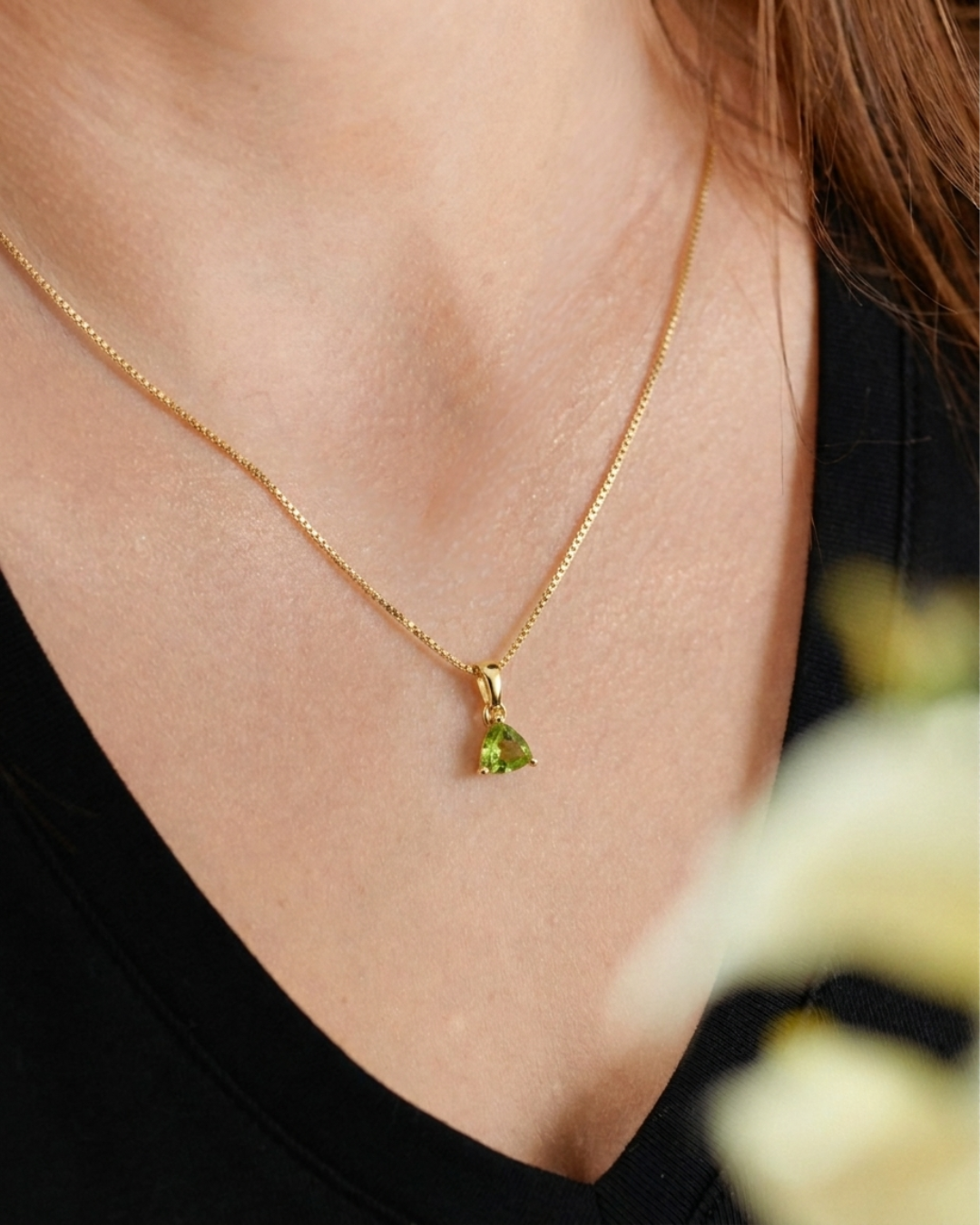 Peridot Everyday Gold Trillion Pendant