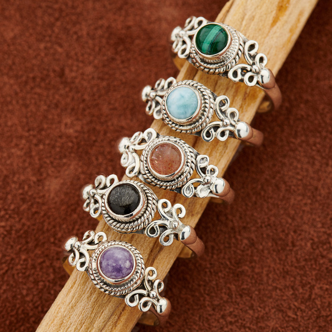 Malachite Sterling Silver Eden Ring