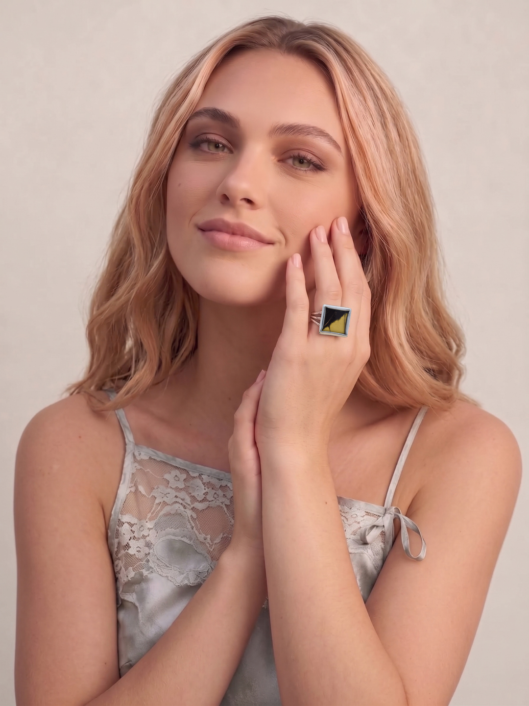 King Swallowtail Fine Silver Square Ring