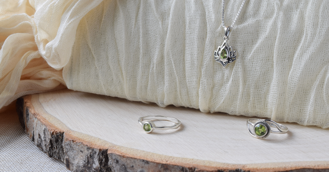 Peridot Sterling Silver Lotus Pendant