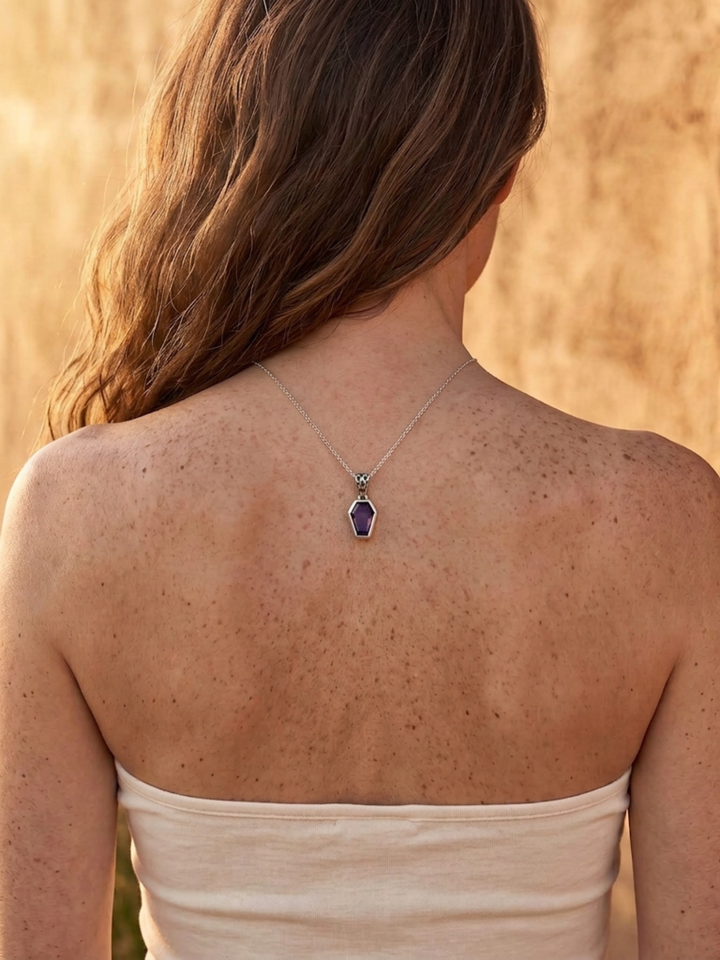 Silvaria Amethyst Coffin Necklace