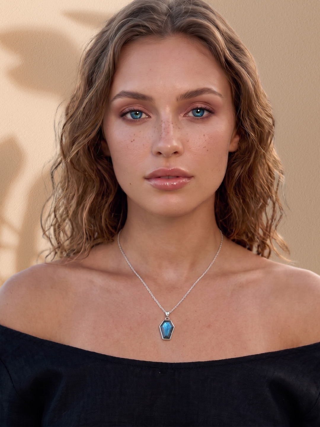 Silvaria Labradorite Coffin Necklace
