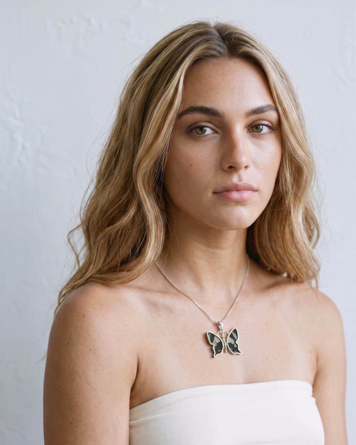Swordtail Fine Silver Small Butterfly Pendant