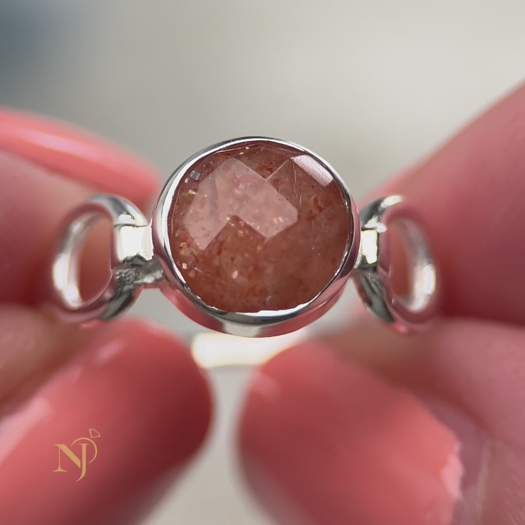 Sunstone Sterling Silver Trinity Ring
