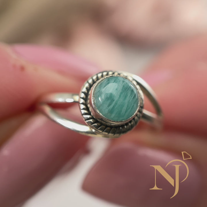 Amazonite Sterling Silver Infinity Ring