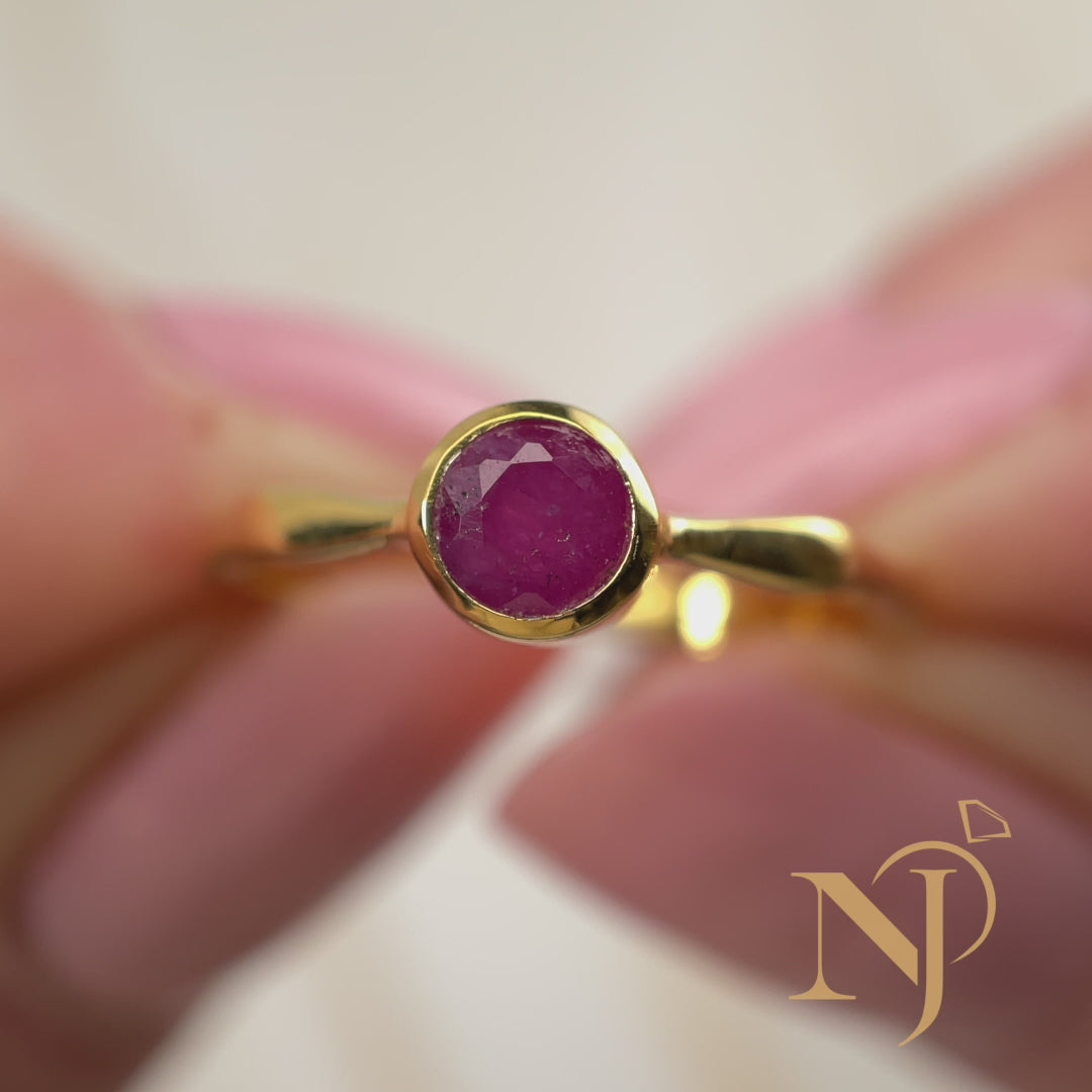 Ruby 18K Vermeil Gold Stackable Wavy Ring
