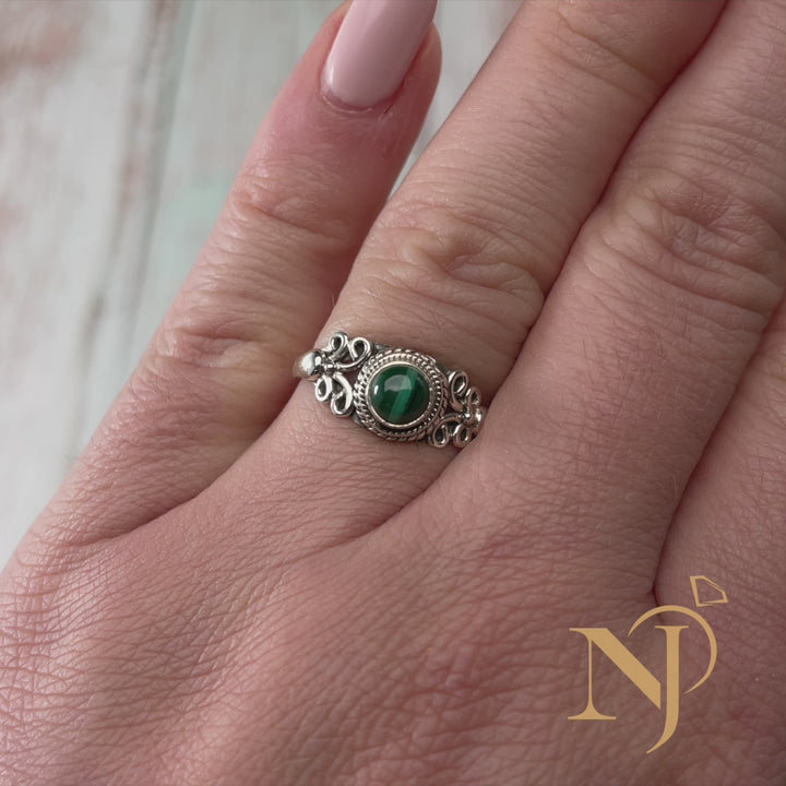 Malachite Sterling Silver Eden Ring
