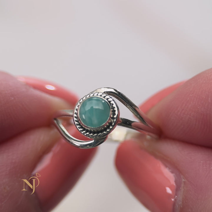Amazonite Sterling Silver Infinity Ring