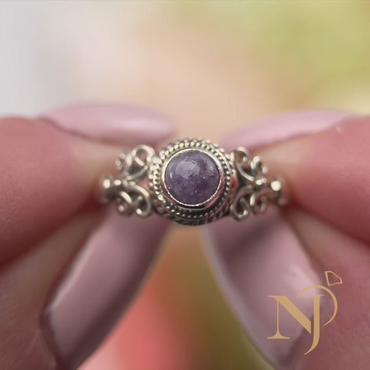 Lepidolite Sterling Silver Eden Ring