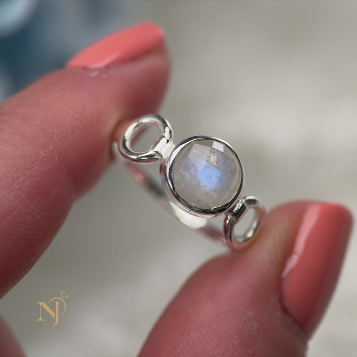 Moonstone Sterling Silver Trinity Ring
