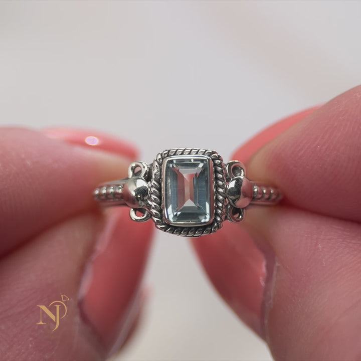 Blue Topaz Sterling Silver Orion Ring