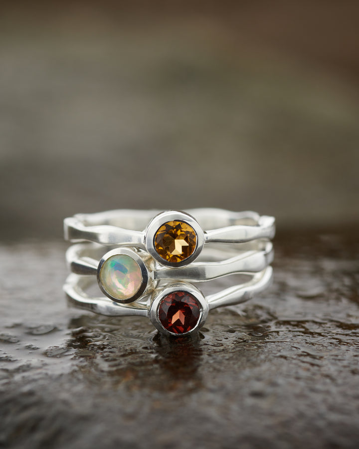 Silvaria Ethiopian Opal Wavy Ring